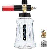 Foam Cannon Compatible with 1/4 Quick Release Pressure Washer, 1L Adjustable Snow Foam Lance Soap Dispenser with New Generation Adjustable Spray Nozzl