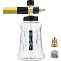 DANCINGBOAR Foam Cannon Compatible with 1/4 Quick Connect Pressure Washer, 1L Adjustable Snow Foam Lance Soap Dispenser with New Generation Adjustable