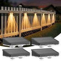 DANCINGBOAR 4 Pack Solar Fence Lights Outdoor Garden, Solar Wall Lights Waterproof IP65 with Warm White & 6 Colored & RGB Color Changing for Patios-Ya