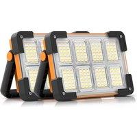 Dancingboar LED Rechargeable Work Light, LED Solar Camping Light with USB Port, Portable Floodlight with 4 Modes, Security Lights Waterproof for Fishi