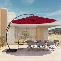 Grand patio Garden Parasol Umbrella,Cantilever Umbrella with Base, 8 Ribs, Crank Lift Operating, Patio Umbrella for Beach, Pool, Garden, Outdoor, UV 5