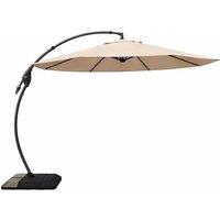 Grand patio Garden Parasol Umbrella,Cantilever Umbrella with Base, 8 Ribs, Crank Lift Operating, Patio Umbrella for Beach, Pool, Garden, Outdoor, UV 5