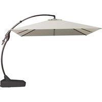 Grand patio Garden Parasol with Base Square 300 cm, Aluminium Cantilever Umbrella, 8 Ribs, Crank Lift Operating, Offset Umbrella for Pool, Garden, Out
