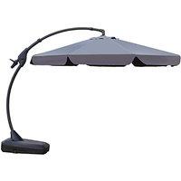 Grand Patio Garden Parasol with Base 300cm, Aluminium Round Cantilever Umbrella, Crank Handle & Tilt for Patio, Pool, Outdoor, Beach, UV 50+ (Grey) Gr