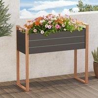 Grand patio Raised Planter for Garden, Raised Bed with Metall, Weather-Resistant, Easy to Assemble, Raised Planter Bed with Drainage Holes for Vegetab