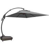 Grand patio Parasol Cantilever Umbrella with Base & Cover Outdoor Aluminum Rectangle Offset Umbrellas for Deck Yard (Grey, 2.7x3.6M) Grey Square 2.7