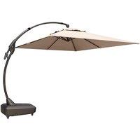 Grand patio Parasol Cantilever Umbrella with Base & Cover Outdoor Aluminum Rectangle Offset Umbrellas for Deck Yard (Champagne, Square 2.73.6M) Cham