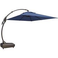 Grand patio Parasol Cantilever Umbrella with Base & Cover Outdoor Aluminum Rectangle Offset Umbrellas for Deck Yard (Blue, 2.7x3.6M) Blue Square 2.7