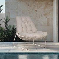 Grand patio Outdoor Chair with Cushion, Modern Metal Outdoor Lounge Chair for Patio Porch Deck Garden, Weather Resistant and Easy to Maintain, Off 