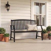Grand patio Metal Garden Bench, Park Bench with Backrest & Armrest, Reclining Bench Retro Style for 2-3 Seater, Garden Furniture Benches for Garden, P