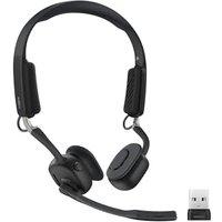 SHOKZ OpenMeet UC Bone Conduction Headset with USB-A adapter, Open-Ear Bluetooth Headphones with Noise Cancelling Mic, Wireless Earphones for Work, Ca