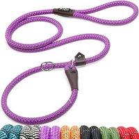 Fida Slip Lead for Dogs, 1.8M/6FT Anti Pull Dog Leads, for 20-50kg, Purple | No Collar Needed, Anti-Choke Ring, Figure of 8, Reflective Stitching, No-