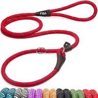 Fida Slip Lead for Dogs, 1.8M/6FT Anti Pull Dog Leads, for 20-50kg, Red | No Collar Needed, Anti-Choke Ring, Figure of 8, Reflective Stitching, No-Pul