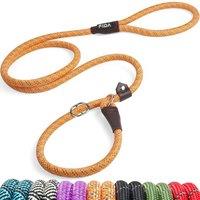 Fida Slip Lead for Dogs, 1.8M/6FT Anti Pull Dog Leads, for 20-50kg, Orange | No Collar Needed, Anti-Choke Ring, Figure of 8, Reflective Stitching, No-