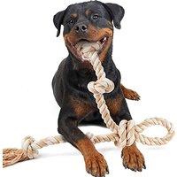 Fida Dog Rope Toys for Large/Medium Aggressive Chewers, Tough Rope Chew Toy with Easy Hold Handle, Indestructible Natural Cotton Rope, Tug of War Dog