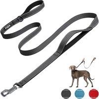 Fida Heavy Duty Dog Leads for Medium/Large Dogs, 1.8M / 6FT Traffic Handle & Advanced Hook for More Control, Reflective Dog Lead for Daily Walking & T