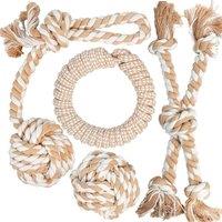 Fida Dog Rope Toys for Large Dogs, 4 Set Indestructible Dog Toys for Tug of War, 100% Natural Cotton Chew Toy for Boredom, Pulling, Teeth Cleaning