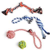 Fida 4PCS Dog Rope Toy, Tug of War Dog Toys for Puppy/Small/Medium Dogs | 100% Natural Cotton, Indoor & Outdoor Play, Tug of War/Chew/Fetch/Teeth Clea
