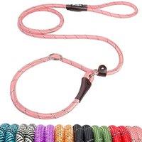 Fida Slip Lead for Dogs, 1.8M/6FT Anti Pull Dog Leads, for 20-50kg, Pink | No Collar Needed, Anti-Choke Ring, Figure of 8, Reflective Stitching, No-Pu