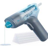 Tilswall 4V Cordless Hot Glue Gun 20Pcs 7mm x 140mm Glue Sticks, 15s Fast Preheat, Continuous Glue Dispensing & Dripless, Auto Shut-Off, 2900mAh USB-C