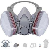 TILSWALL Reusable Respiratory Mask, Dust Resistant Gas Mask with A1P2 Filter is Perfect for Spray Painting, Gunning, Woodworking, Pesticide Spraying,