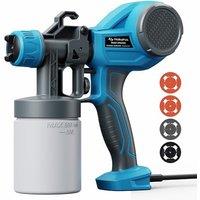 Tilswall Fence Paint Sprayer HVLP Paint Spray Gun Lightweight with 4 Nozzles & 3 Spray Patterns, 100 DIN-s, Ideal Paint Sprayer for Furniture, Fences,