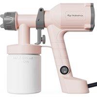 Tilswall Paint Sprayer, Ultra-Light Electric Paint Spray Gun with 600ml Detachable Cup, 2 Nozzles & 3 Patterns - Perfect for Fences, Sheds, Walls, Cei