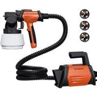 Tilswall Paint Spray Gun Shark 800 HVLP Electric Paint Sprayer with 1300ml Container, 120 DIN-s Fence Sprayer with 4 Nozzles and 3 Spray Modes for Fen