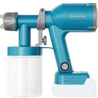 Tilswall Cordless Paint Sprayer, Ultra-Light Electric Paint Spray Gun Compatible for Makita 18V 20V Battery(Not Included), 600ml Cup, 2 Nozzles & 3 Pa