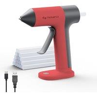 Tilswall Hot Glue Gun, Glue Gun Cordless with 30s Fast Preheat, 20pcs Premius Glue Sticks, Smart Power-Off, USB-C Inputs Suitable for DIY Crafting - R