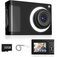 Digital Camera,ARNSSIEN 1080P Vintage Kids Digital Camera,with 2.4Screen and 16 LED Filling Lights,Birthday Festival Present for Teens, Students, B