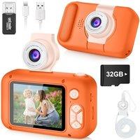 Kids Camera Toy for 3 4 5 6 7 8 9 10 11 12 year old Girls/Boys,Kids Digital Camera for Toddler with 180Flip Lens&2.4in IPS Screen,Birthday Festival