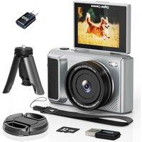 ARNNSSIEN 4K Digital Camera with 180 Flip Screen, 2.8 inch Compact Digital Camera with 16X Zoom, Easy Carry Design for Travel, Built-in 1500mAh Batt