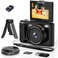 ARNNSSIEN 4K Digital Camera with 180 Flip Screen, 2.8 inch Compact Digital Camera with 16X Zoom, Easy Carry Design for Travel, Built-in 1500mAh Batt