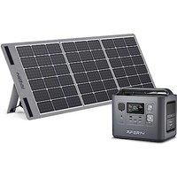 AFERIY Portable Power Station 800W with 100W Solar Panel Included, 512Wh LiFePO4 Batteries, AC 220V-240V Output, UPS, Foldable Solar Panel with Juncti