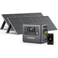 AFERIY Portable Power Station 2400W with 2X 200W Solar Panel, 2048Wh Portable Power Station LiFePO4 Solar Generator, Electric Generator for RV/Camping