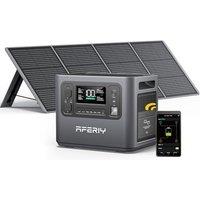 AFERIY Portable Power Station 2400W with 200W Solar Panel, 2048Wh Portable Power Station LiFePO4 230V AC Outlets, UPS, Solar Generator, Electric Gener