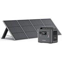 AFERIY Portable Power Station 800W with 200W Solar Panel Included, 512Wh LiFePO4 Batteries, AC 220V-240V Output, UPS, Foldable Solar Panel with Juncti
