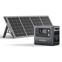 AFERIY Portable Power Station 1200W with Solar Panel 200W, Power Station 960Wh with Portable Solar Panel 200W, Solars Generator for Camping, Emergency
