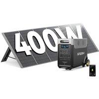 AFERIY Portable Power Station 3600W with 400W Portable Solar Panel, Expandable Capacity up to 11520Wh, Portable Power Station 3840Wh LiFePO4, Silent S