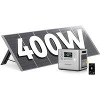 AFERIY 2400W Portable Power Station with 400W Solar Panel, 2048Wh Solar Generator Control Via App, LiFePO4 Battery Quick Charge in 1.5H, 240V AC Outle