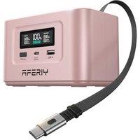 AFERIY 99.2Wh/31000mAh Portable Power Station, 100W Camping Power Bank Solar Generator with LiFePO4 Battery USB/Type C Outlet, Built in Extension Cabl