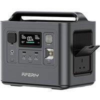 AFERIY 800W Portable Power Station, 512Wh LiFePO4 Battery, 1H Fast Charge, 220V-240V AC Output, UPS Function, 3500+ Cycles, Solar Generator for Campin