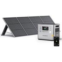 AFERIY 2400W 2048Wh Portable Power Station with 200W Solar Panel, Solar Generator Control Via App, LiFePO4 Battery Quick Charge in 1.5H, 240V AC Outle