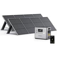 AFERIY 2400W Portable Power Station with 2x200W Solar Panel, 2048Wh Solar Generator Control Via App, LiFePO4 Battery Quick Charge in 1.5H, 240V AC Out