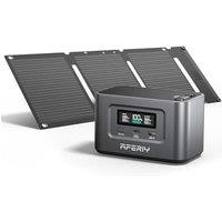 AFERIY 100W Portable Power Station with 30W Mini Solar Panel, 99.2Wh Camping Power Bank Solar Generator, LiFePO4 Battery USB/Type C Outlet Quick Charg