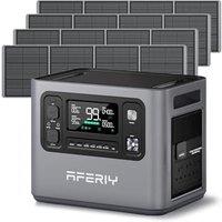 AFERIY P280 2800W Portable Power Station with 4Pcs 200W Solar Panel, UPS 2048Wh LiFePO4 Battery,Expandable to 10kWh,1800W AC Charging,Solar Generator