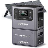 AFERIY P280 4096Wh Portable Power Station,with 1 Extra Battery and 200W Solar Panel,2800W Expandable Capacity LiFePO4 Battery Backup,220V-240V Solar G