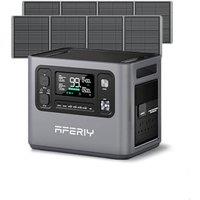AFERIY P280 2800W Portable Power Station with 2Pcs 200W Solar Panel, UPS 2048Wh LiFePO4 Battery,Expandable to 10kWh,1800W AC Charging,Solar Generator