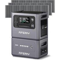 AFERIY P280 4096Wh Portable Power Station,with 1 Extra Battery and 3Pcs 400W Solar Panel,2800W Expandable Capacity LiFePO4 Battery Backup,230V Solar G